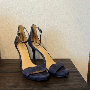 MK navy blue suede heel - Size 8